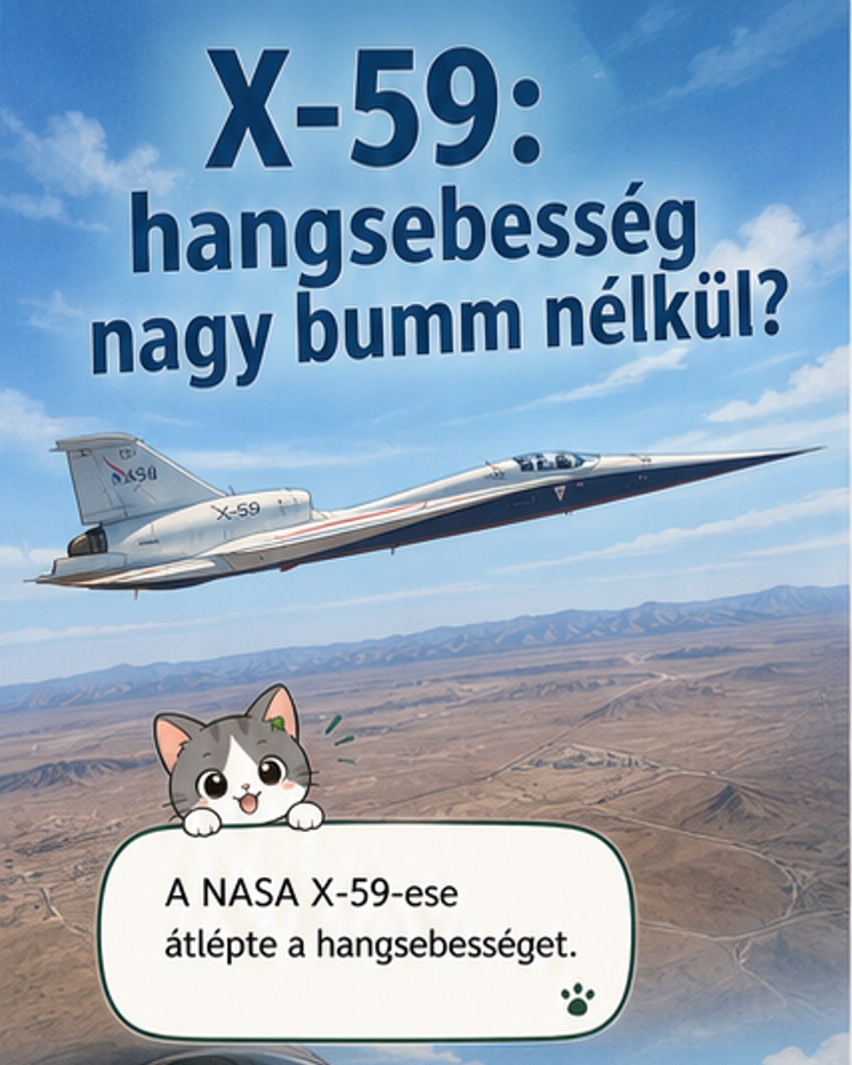A NASA X-59-ese némította el a hangrobbanást