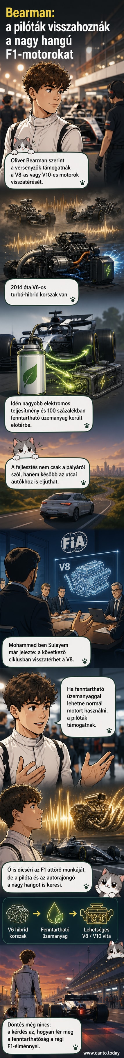 F1-es autók versenyeznek, a háttérben a régi V8 motorok hangját idéző grafikával