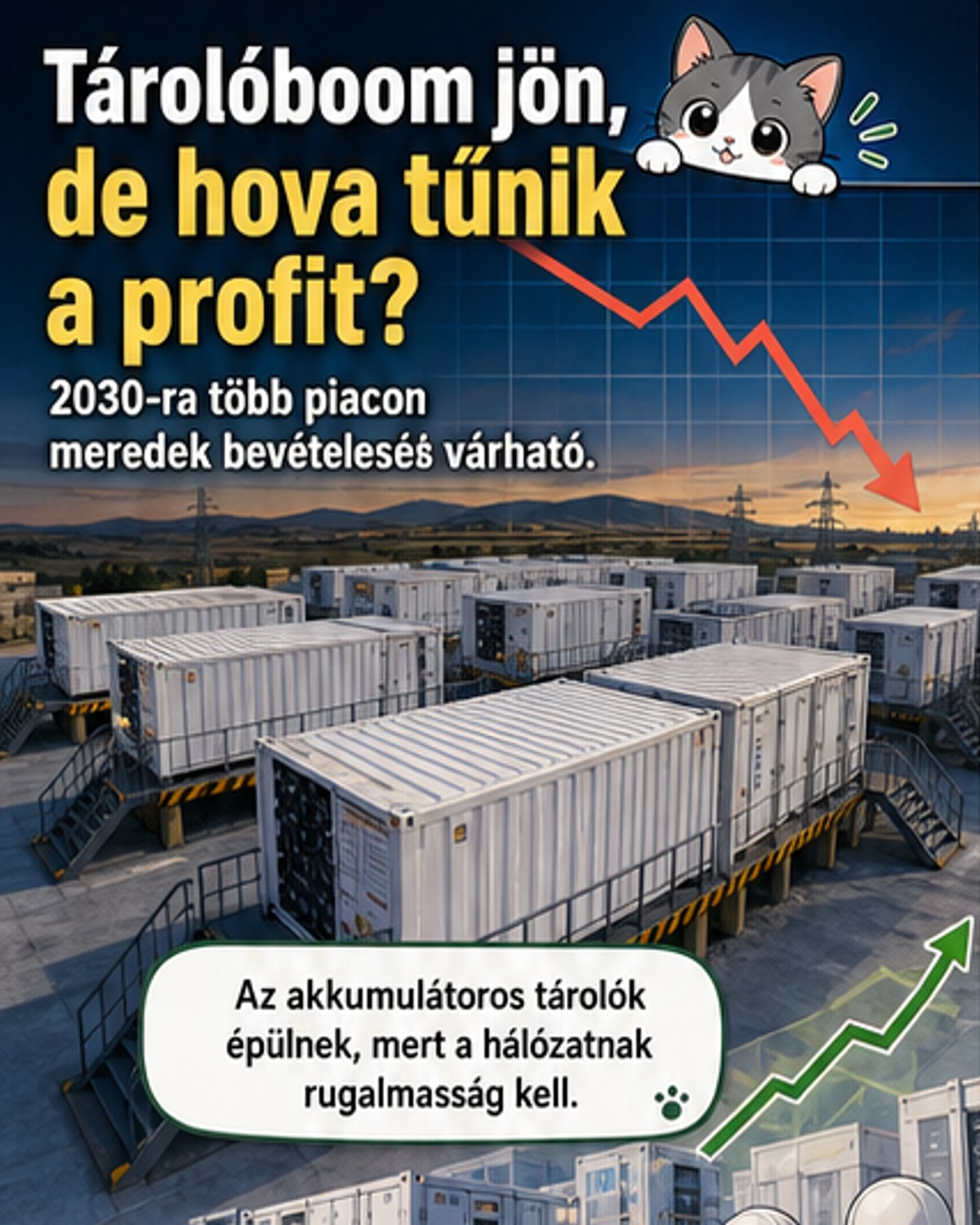 Hiába nő az energiatárolás, csökken a profit
