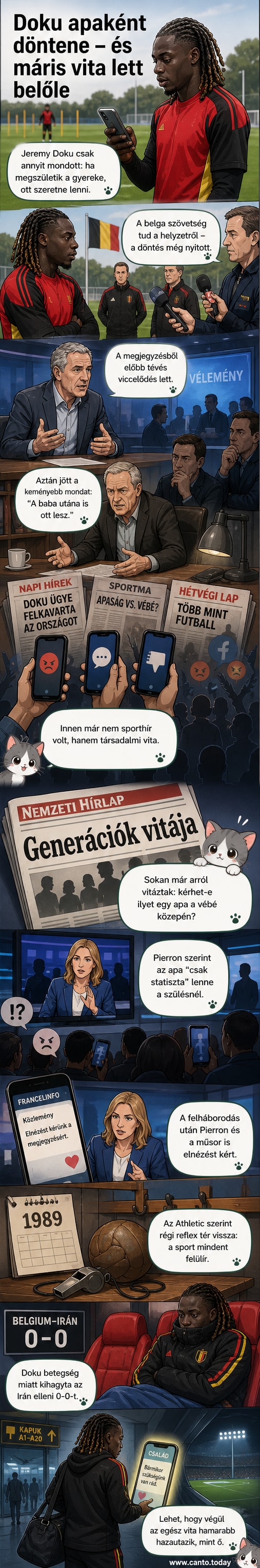 Belga labdarúgó, Jeremy Doku, a pályán, mögötte szülőszoba és focimeccs képei párhuzamosan