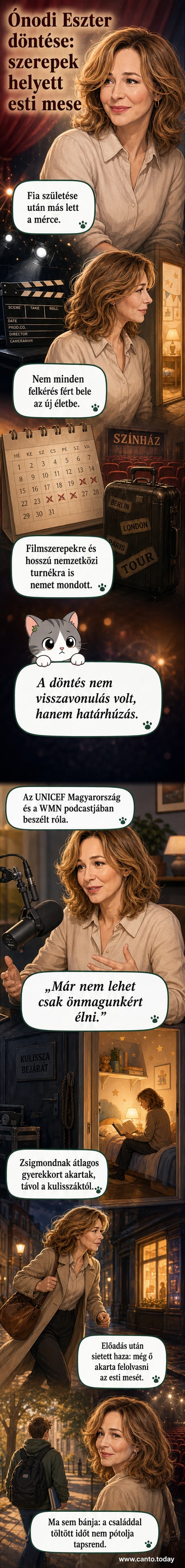 Ónodi Eszter mosolyogva ül egy hintán, mellette üres hinta, hátterében fákkal szegélyezett park