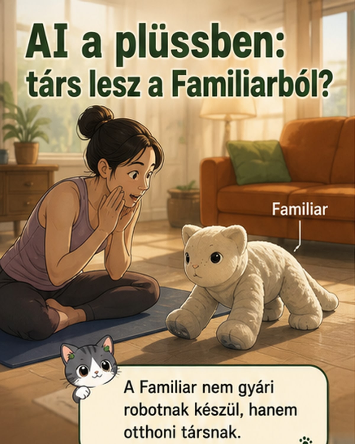 Itt a plüss, ami érzik az érintést