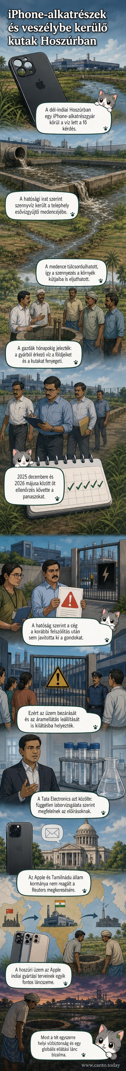 Gyárépület és mezőgazdasági földek határán álló víztározó, a háttérben hegyekkel – a kép szimbolizálja az ipari tevékenység és a környezet konfliktusát Hoszúrban.