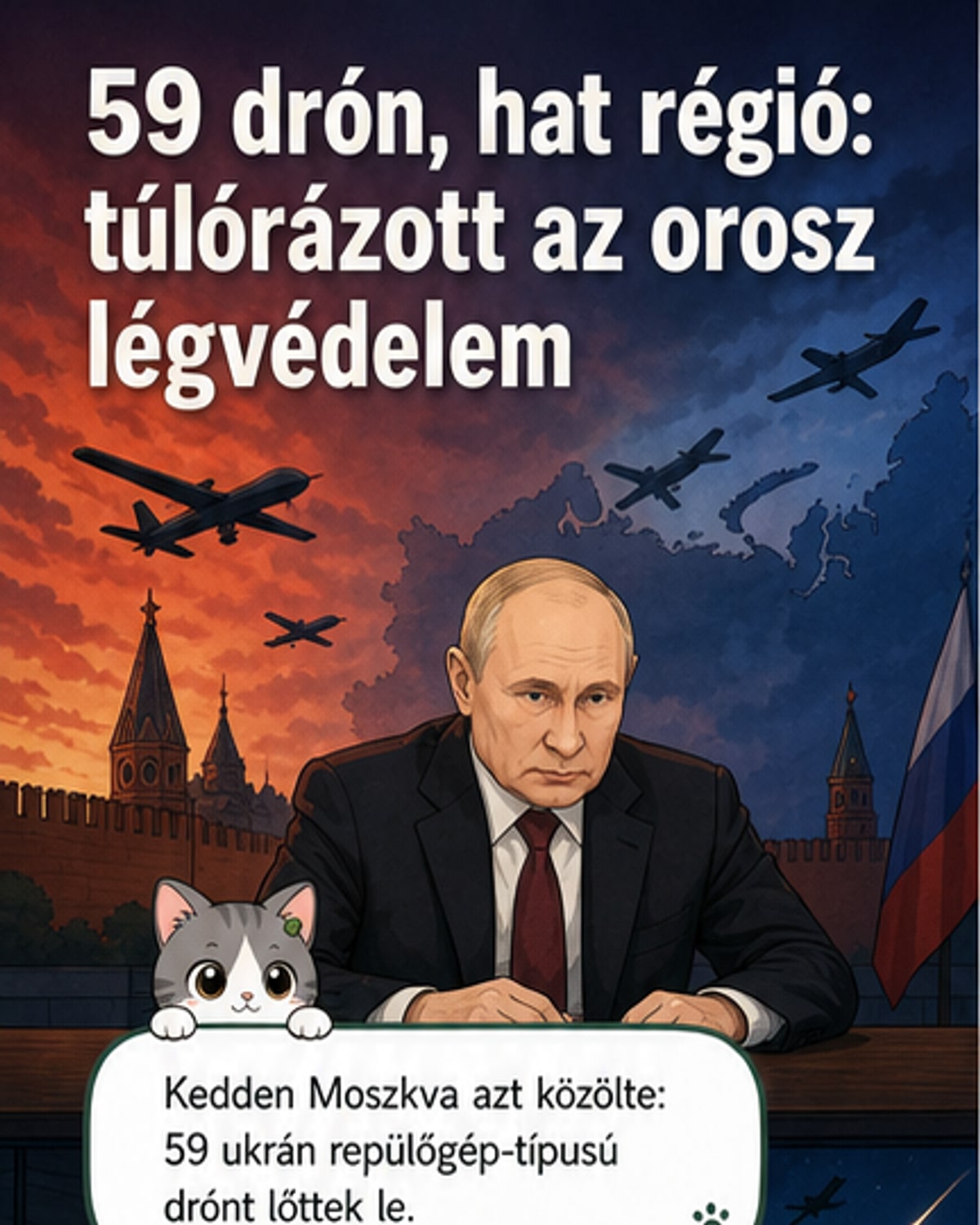 59 drónt lőttek le orosz légvédelem
