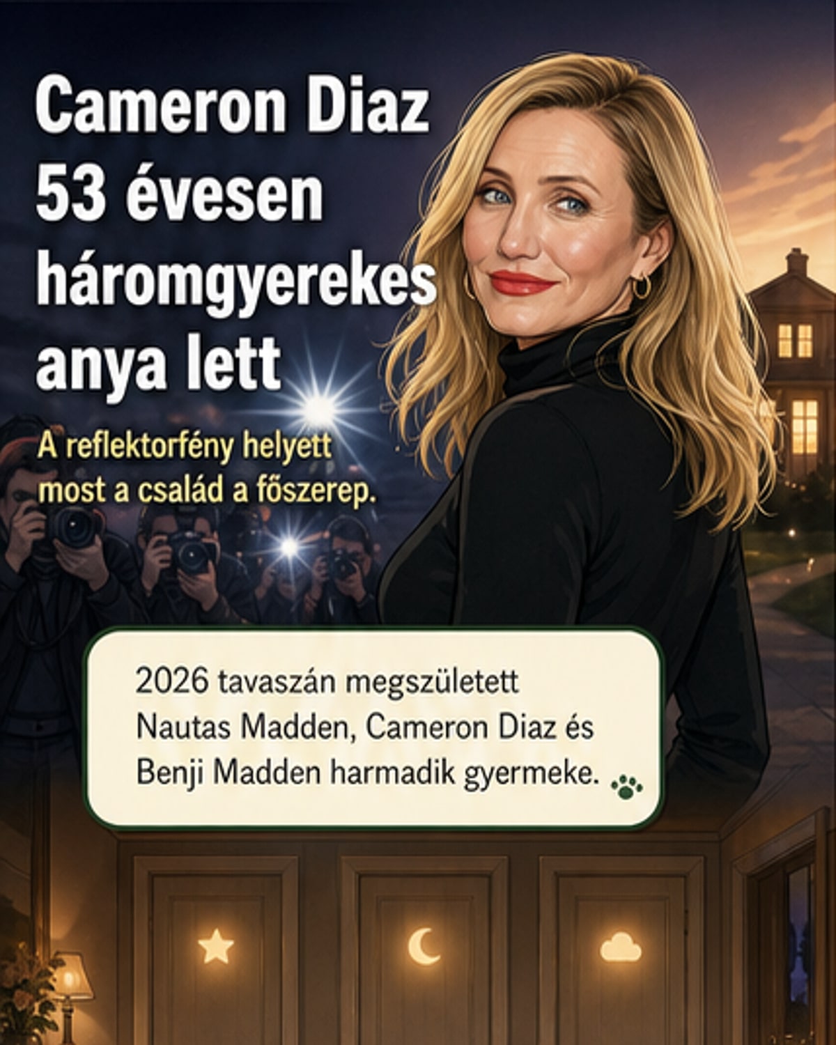 Cameron Diaz harmadik gyermekénél is megállt az idő