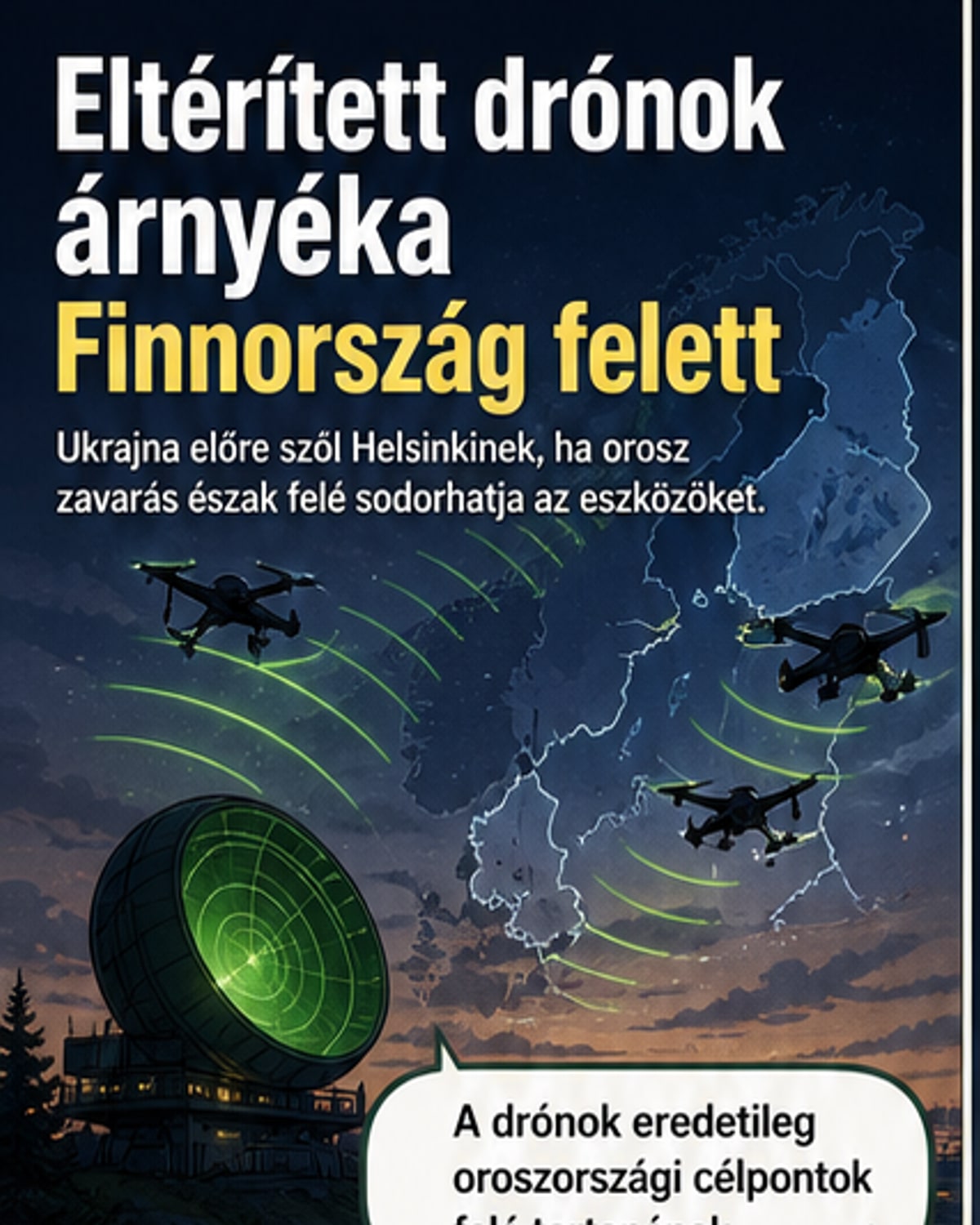 Ukrajna figyelmezteti Finnországot a sodródó drónokra