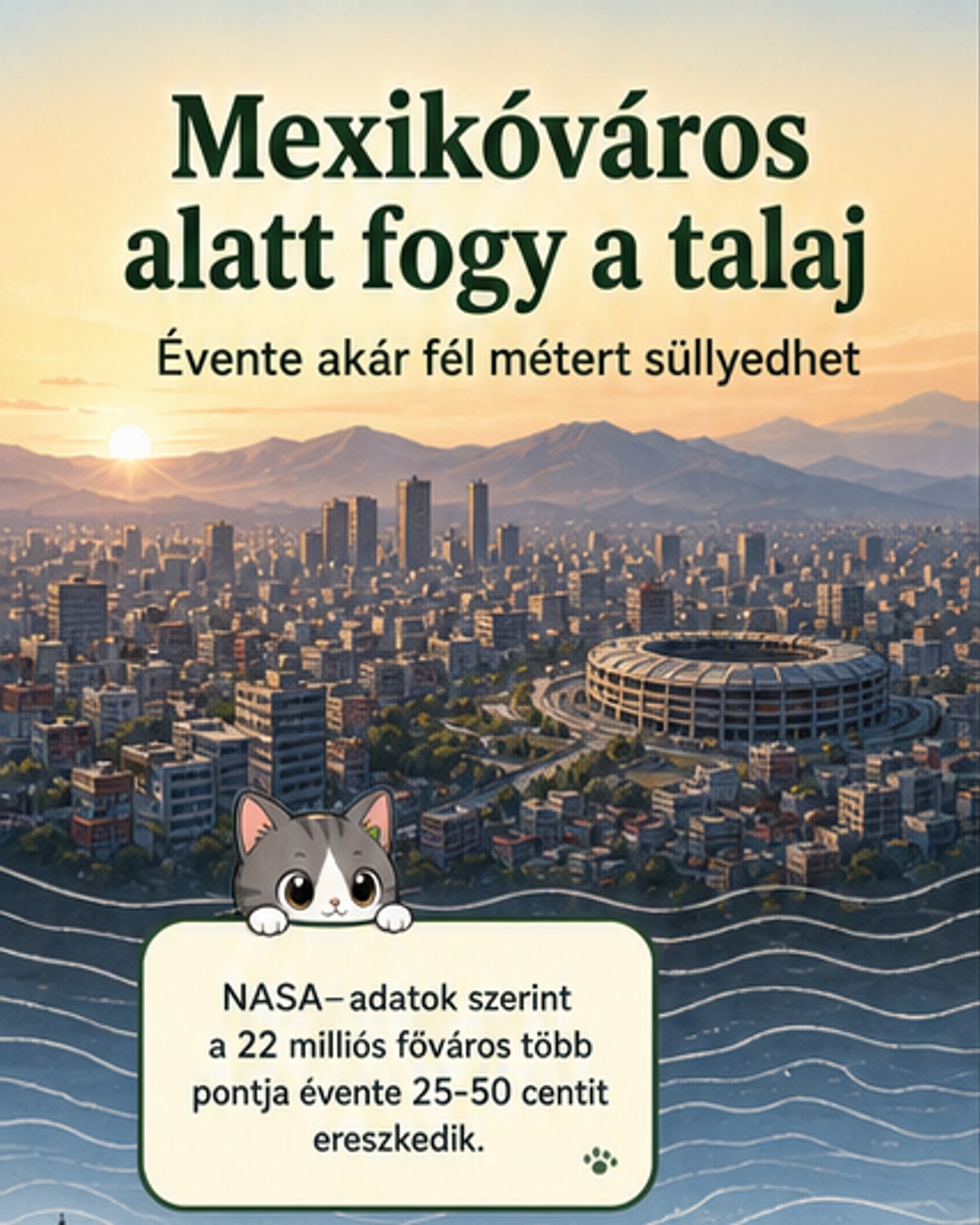 Évente fél métert süllyed Mexikóváros