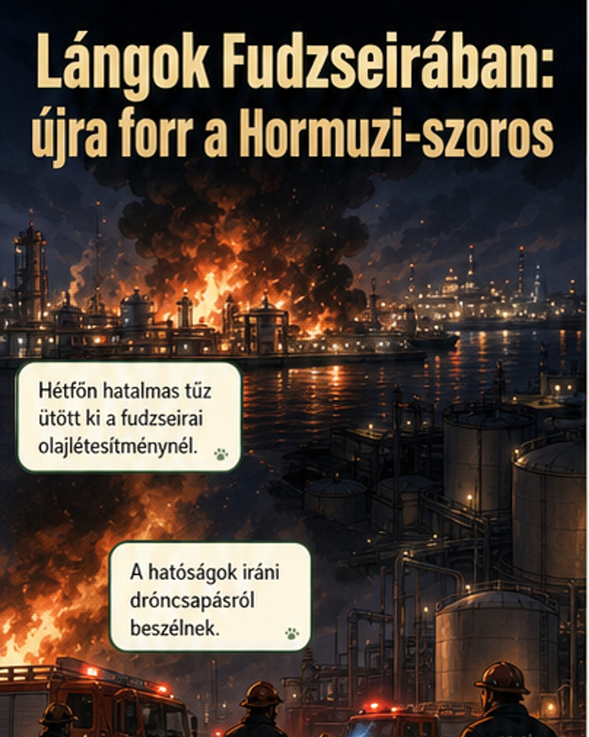 Iránból indított drónok tüzet okoztak az EAE-ben