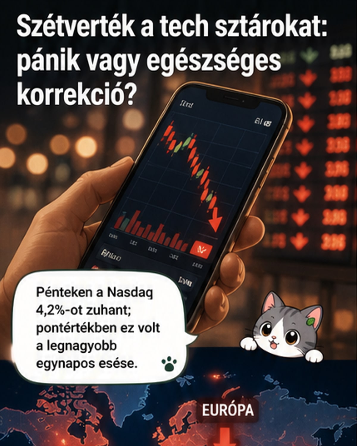Techrészvények zuhanása, üzemanyagárak emelkedése