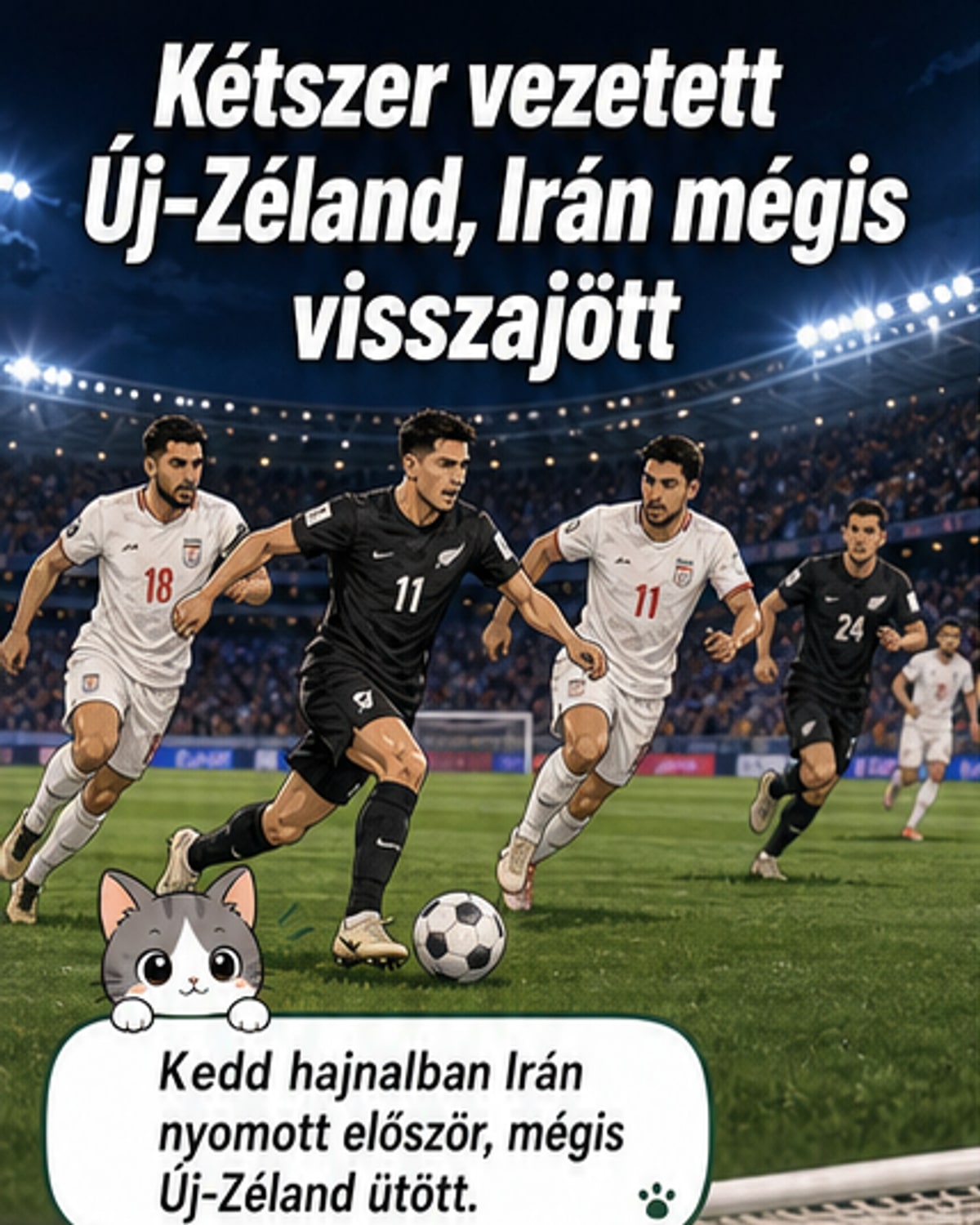 Új-Zéland kétszer vezetett, mégis döntetlen