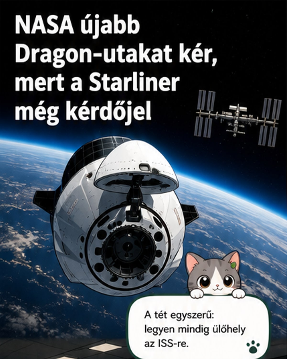 NASA bővíti a SpaceX küldetéseit