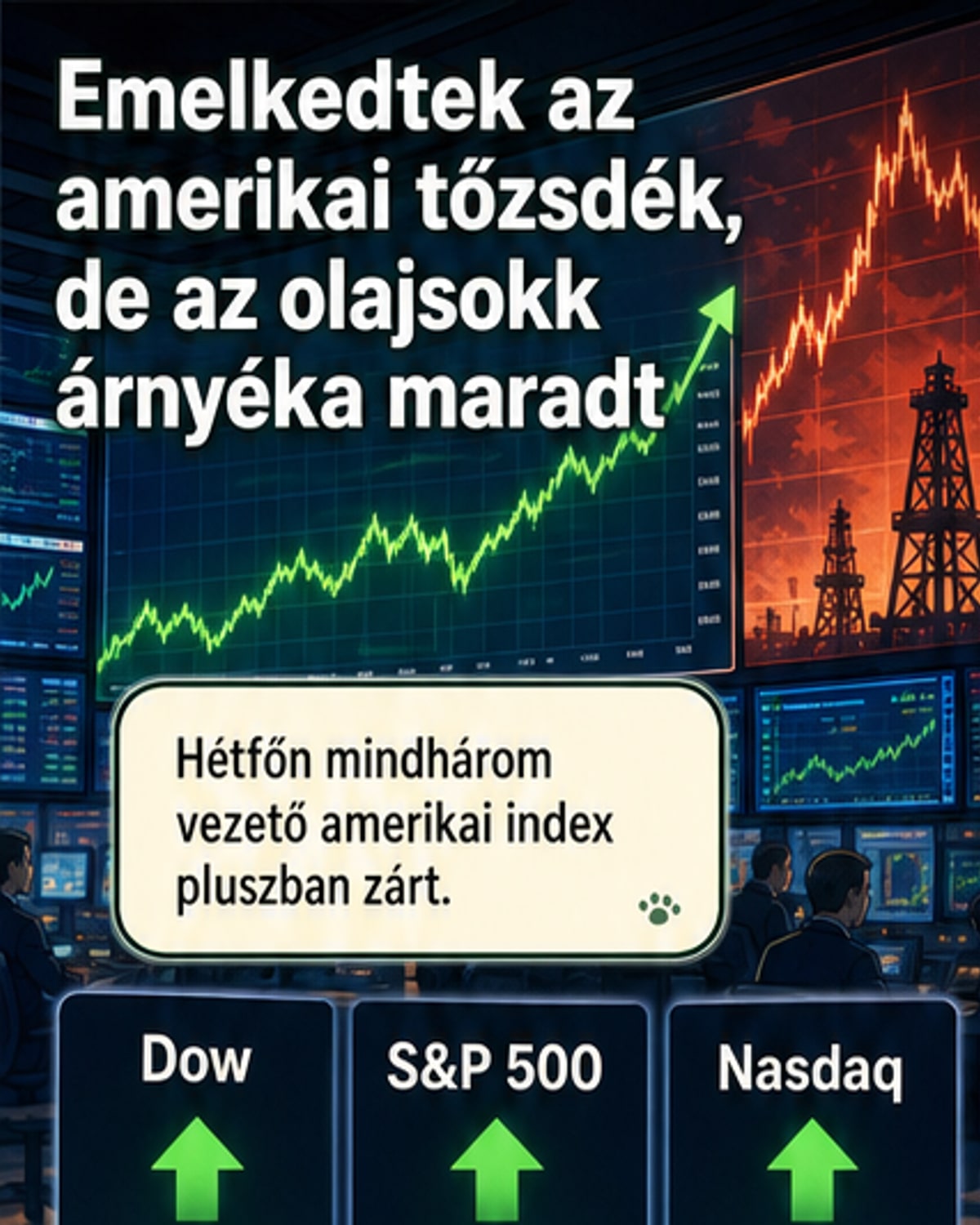 Tőzsdék emelkedtek, olajár kilőtt