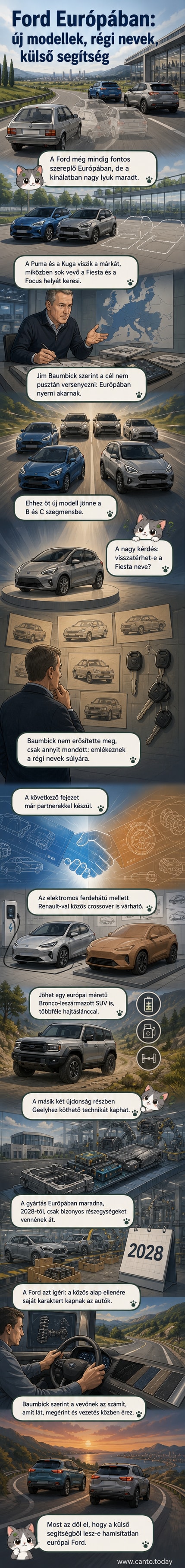 Ford új európai modelljei: elektromos ferdehátú, Renault-alapú crossover és Bronco-leszármazott SUV, kínai és francia technológia beépítésével