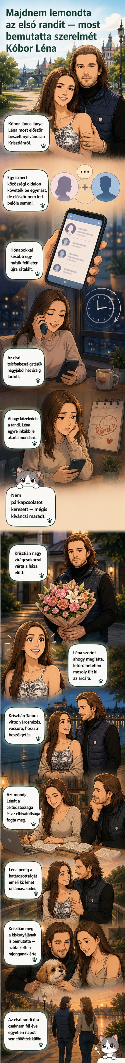 Kóbor Léna és párja, Krisztián közös képen, mosolyogva, városi háttér előtt