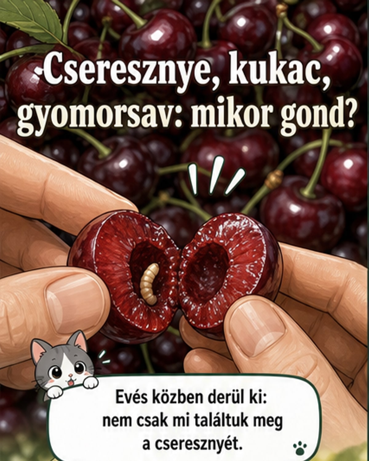 Lenyeltél cseresznyelárvát? Íme a válasz