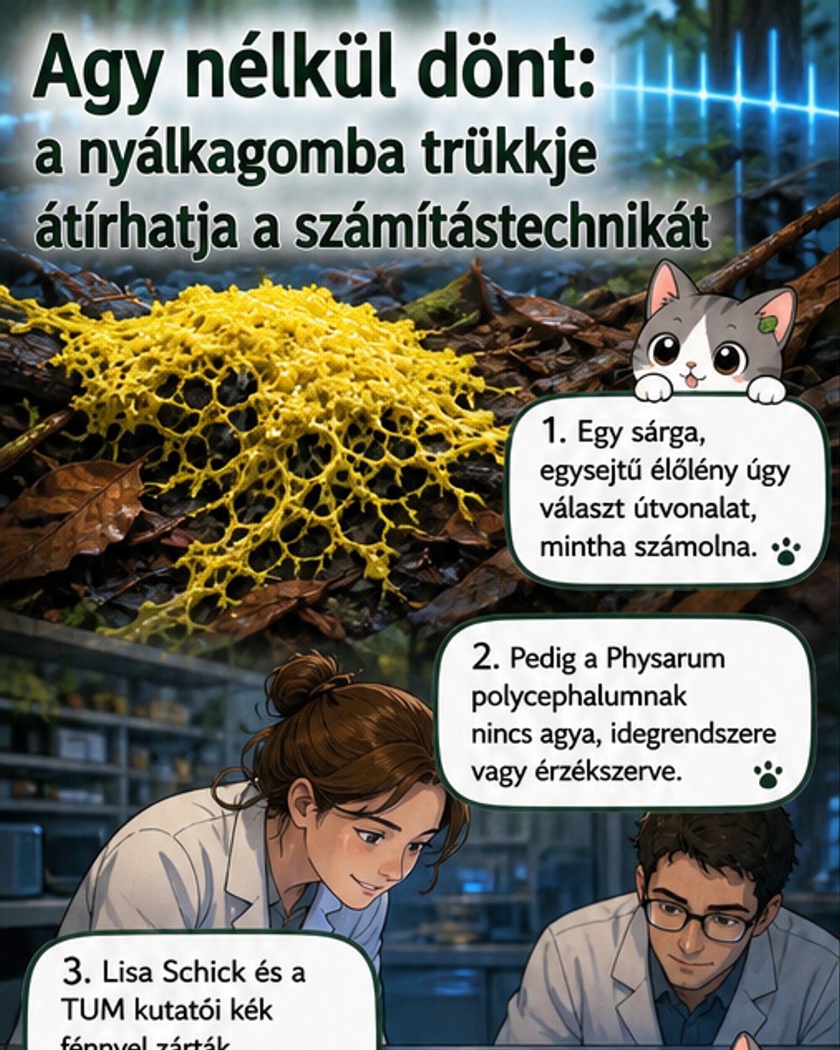A nyálkagomba agy nélkül dönt