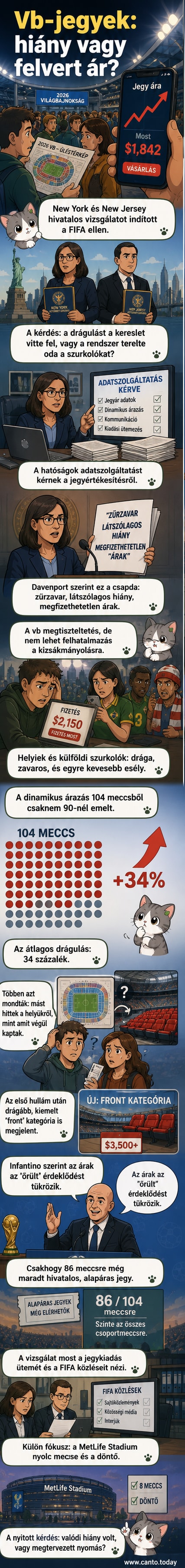 FIFA-logó előtt sorban álló szurkolók, mögöttük piros figyelmeztető jelzésekkel és növekvő árnyilakkal