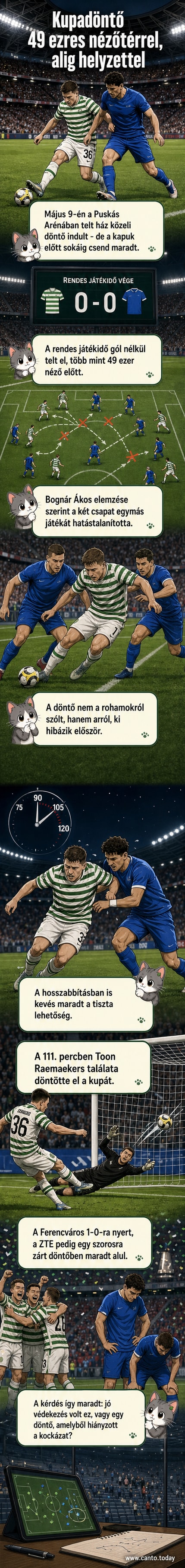Ferencváros és ZTE játékosai a Puskás Arénában zajló MOL Magyar Kupa döntőjében, ahol a Ferencváros 1–0-ra nyert.