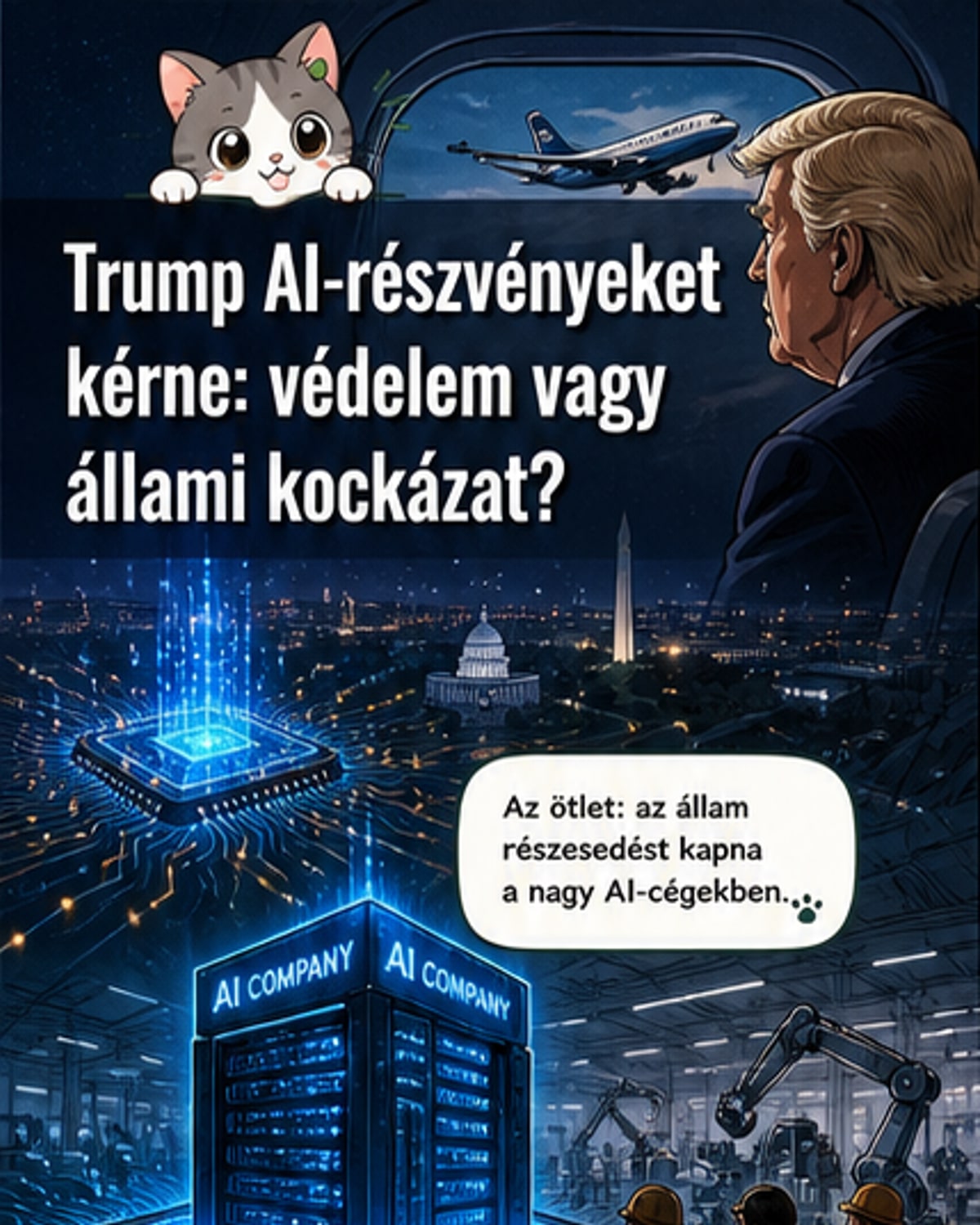 Trump tervben állami részvények az AI-cégekben