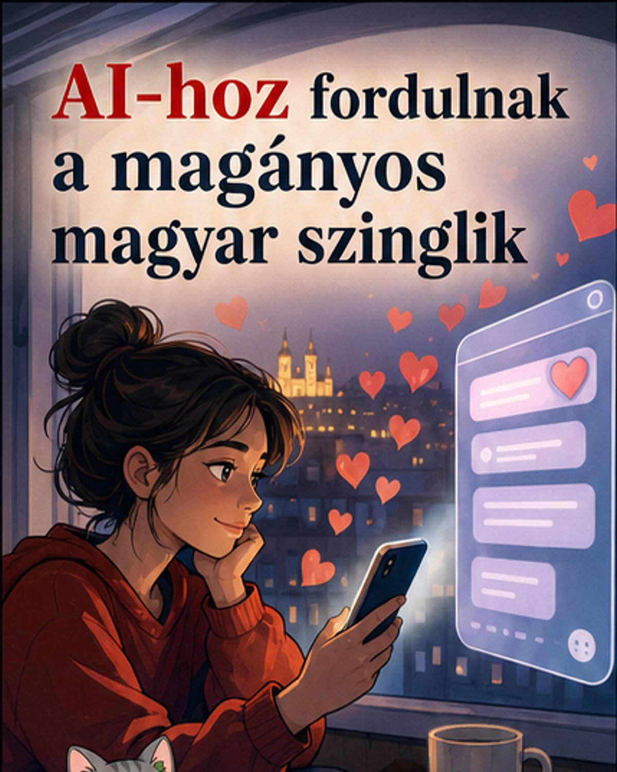 AI-partnerbe szerelmesek a magyar szinglik