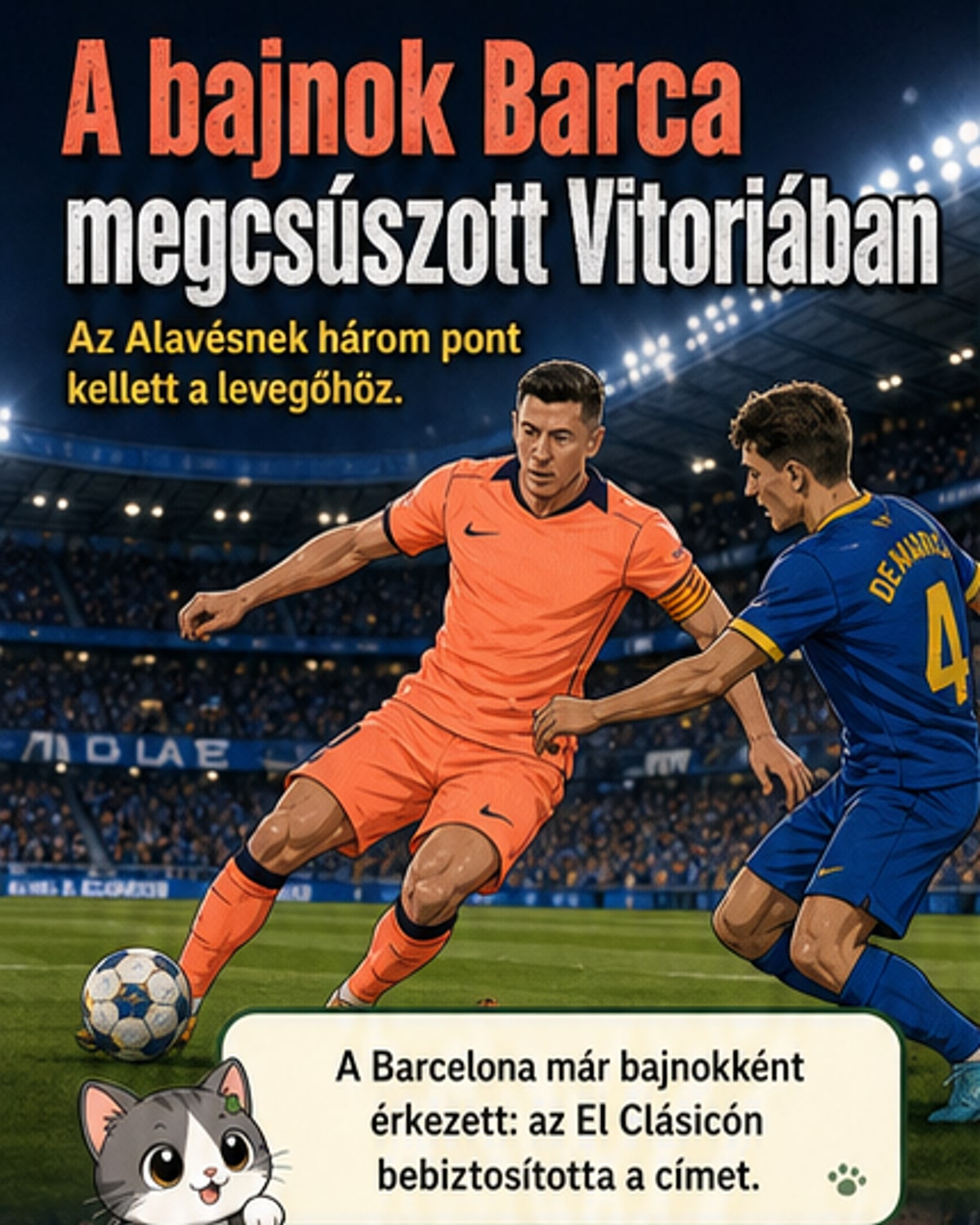 Vereség a bajnok Barcának