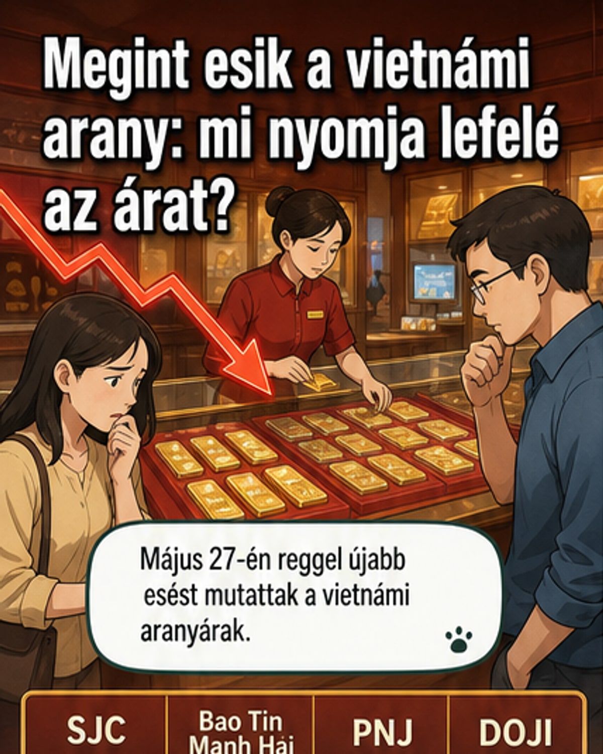 Hazai aranyárak zuhannak Vietnámban