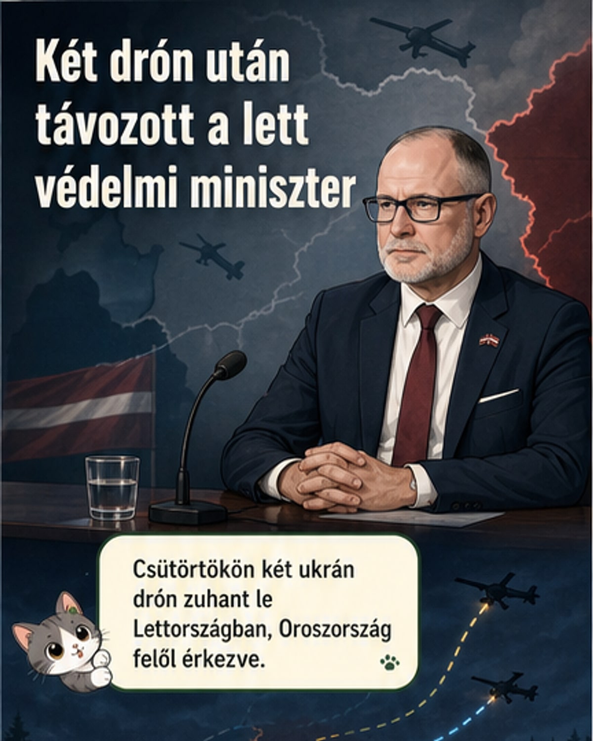 Lemondott a lett védelmi miniszter drónincidens után