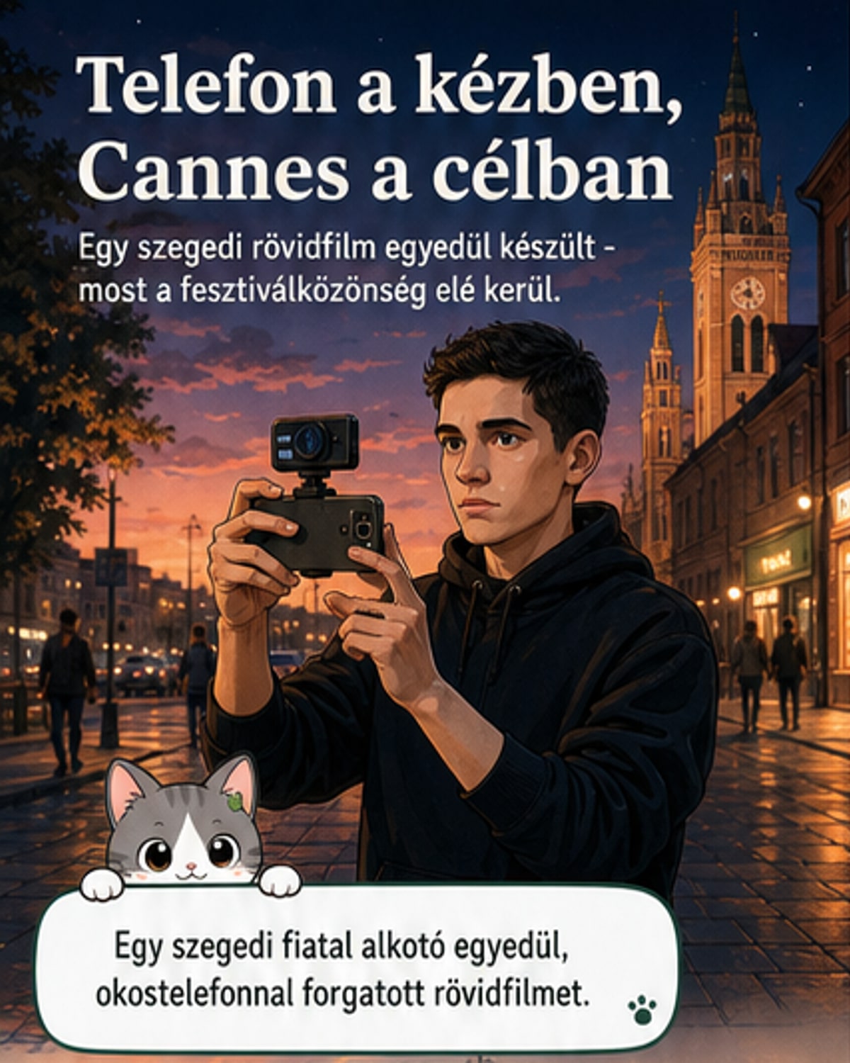 Telefonnal készült rövidfilm a Cannes-ban