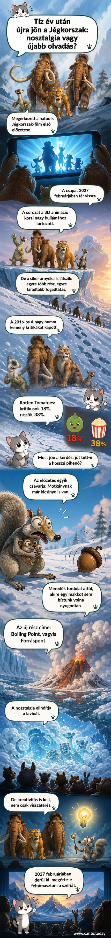 A Jégkorszak hatodik részének előzetese: Motkány és új kicsinye egy hóborított tájban, a cím pedig Boiling Point.