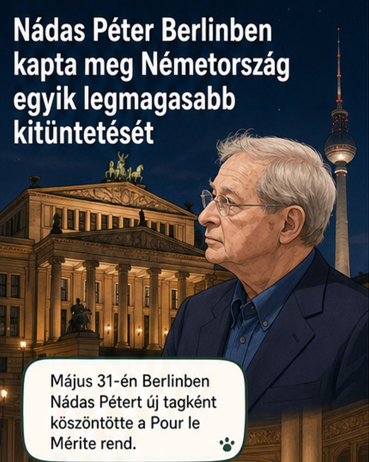Nádas Péter kapta a német Érdemrend csillagos nagykeresztjét