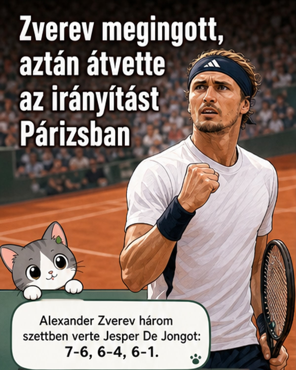Zverev bejutott a negyeddöntőbe