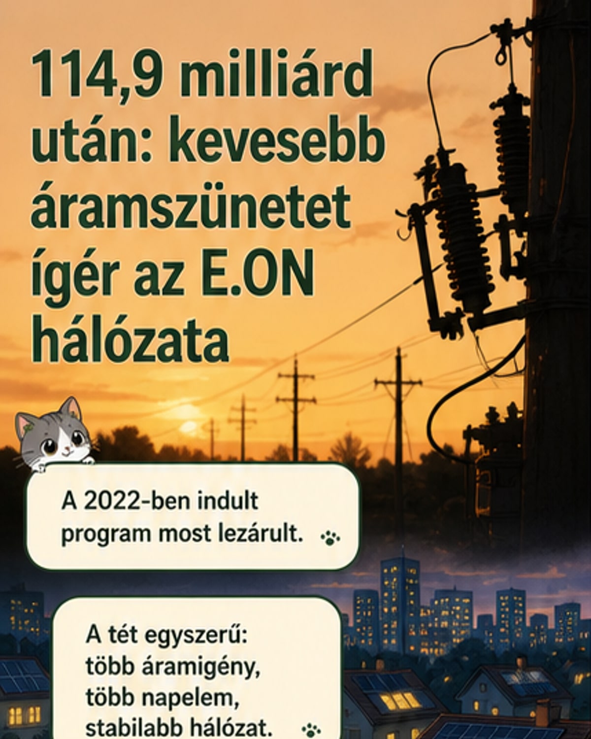 Lezárult az E.ON 115 milliárdos hálózatprogramja