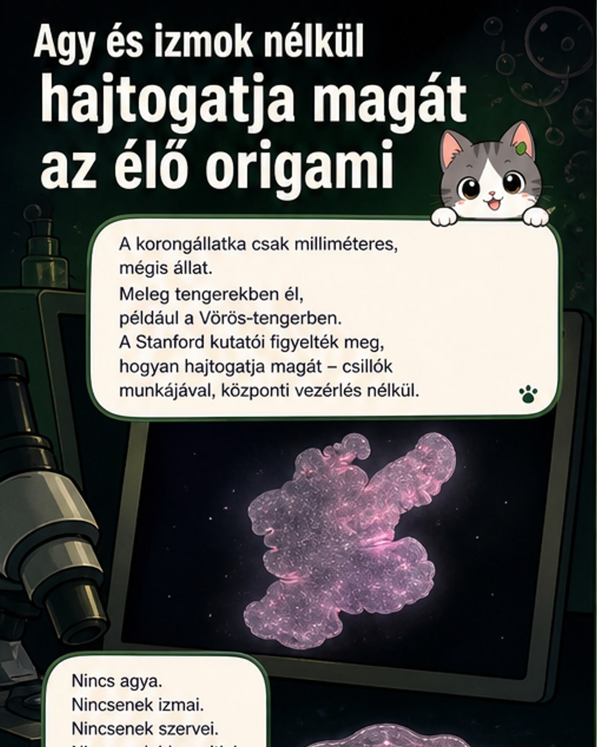 Nincs agya, mégis hajtogatja magát