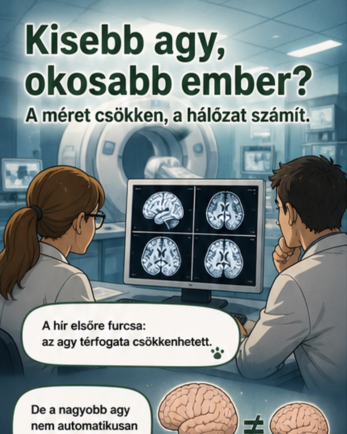 Zsugorodik az agyunk, de okosabbak vagyunk