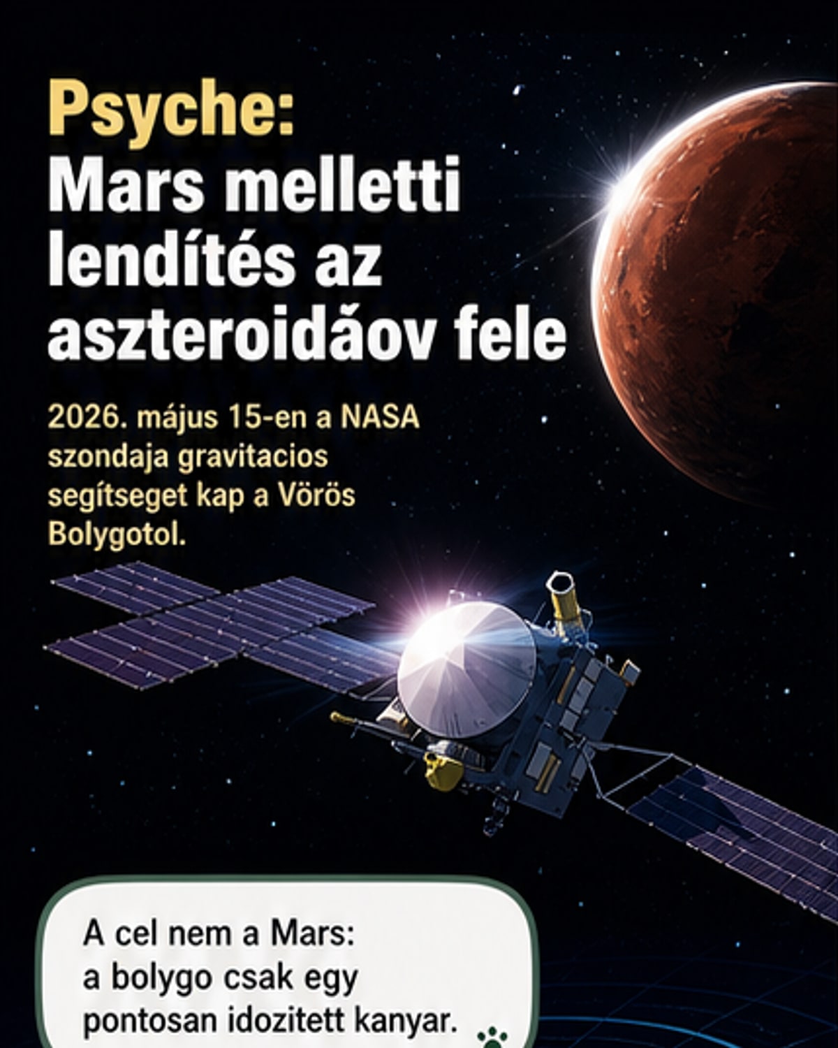 A Psyche szonda elrepül a Mars mellett