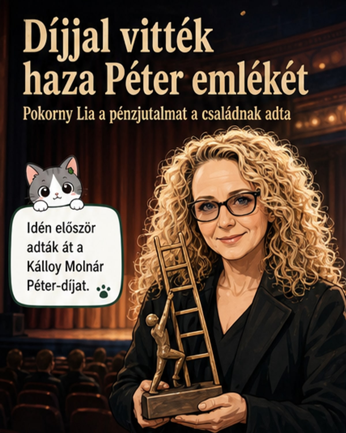 Pokorny Lia díját a családnak adta