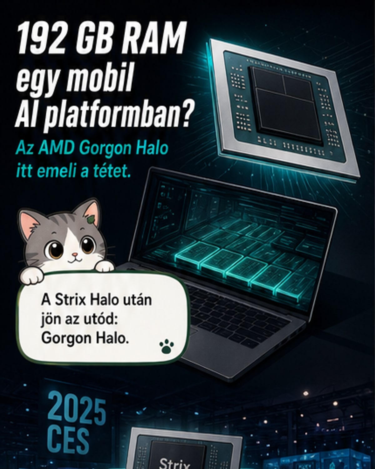 AMD új AI processzora 192 GB RAM-ot támogat