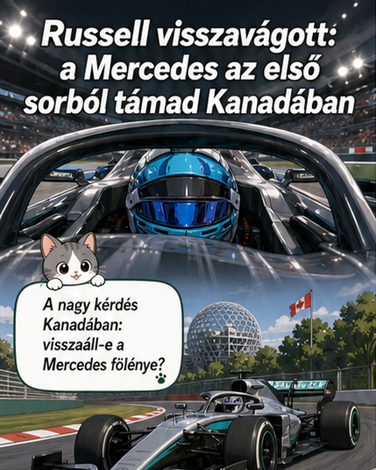 Russell győzött, de Alonso balesete félbeszakította