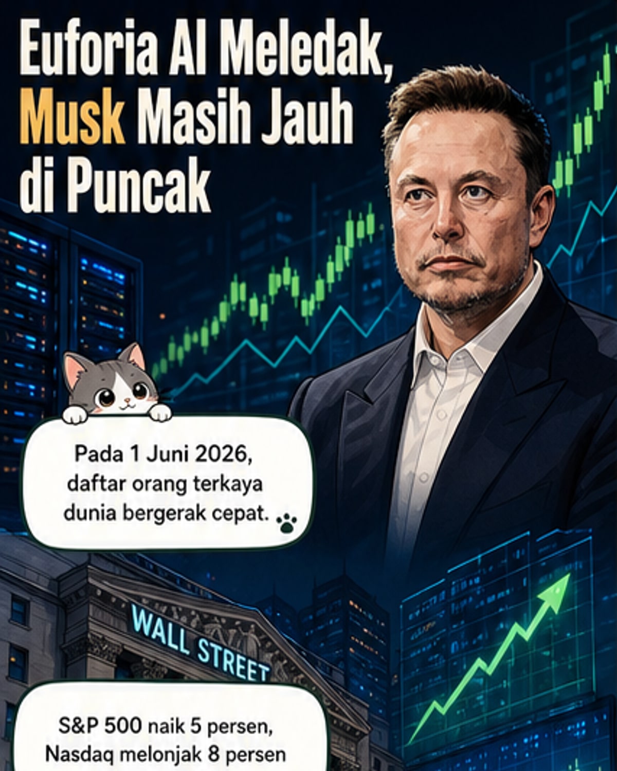 Elon Musk kokoh di puncak kekayaan dunia