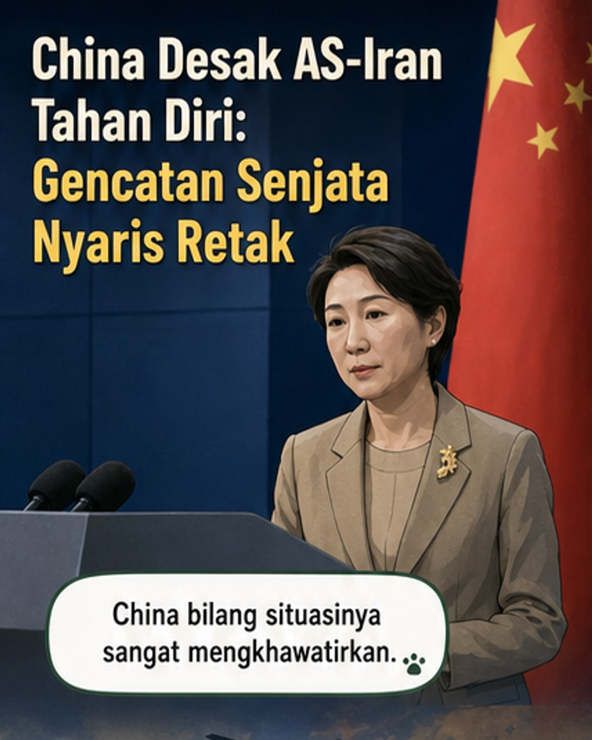 China Desak AS-Iran Hormati Gencatan Senjata