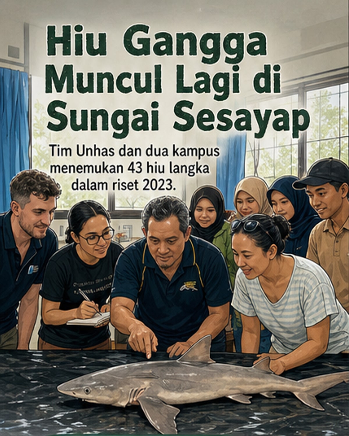 Hiu Gangga Ditemukan Kembali di Kaltara