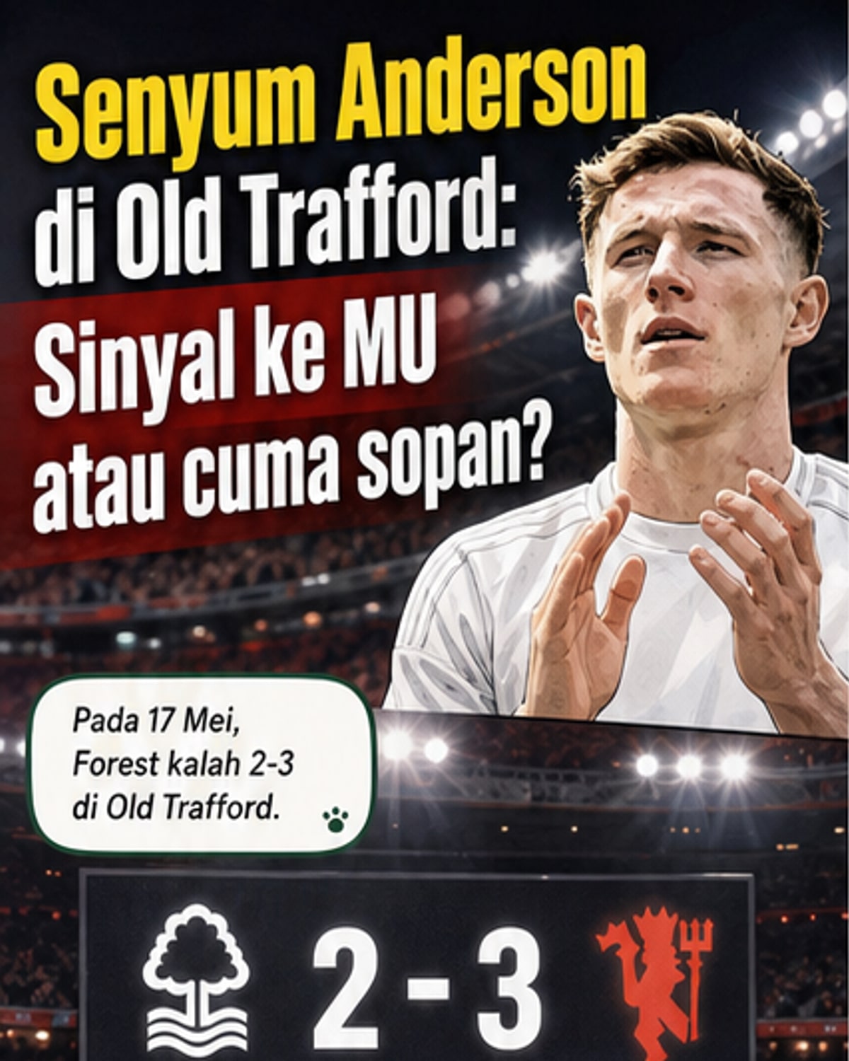 Anderson tersenyum saat diajak ke MU
