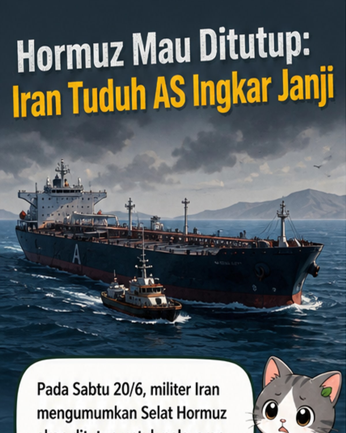 Iran Ancam Tutup Selat Hormuz