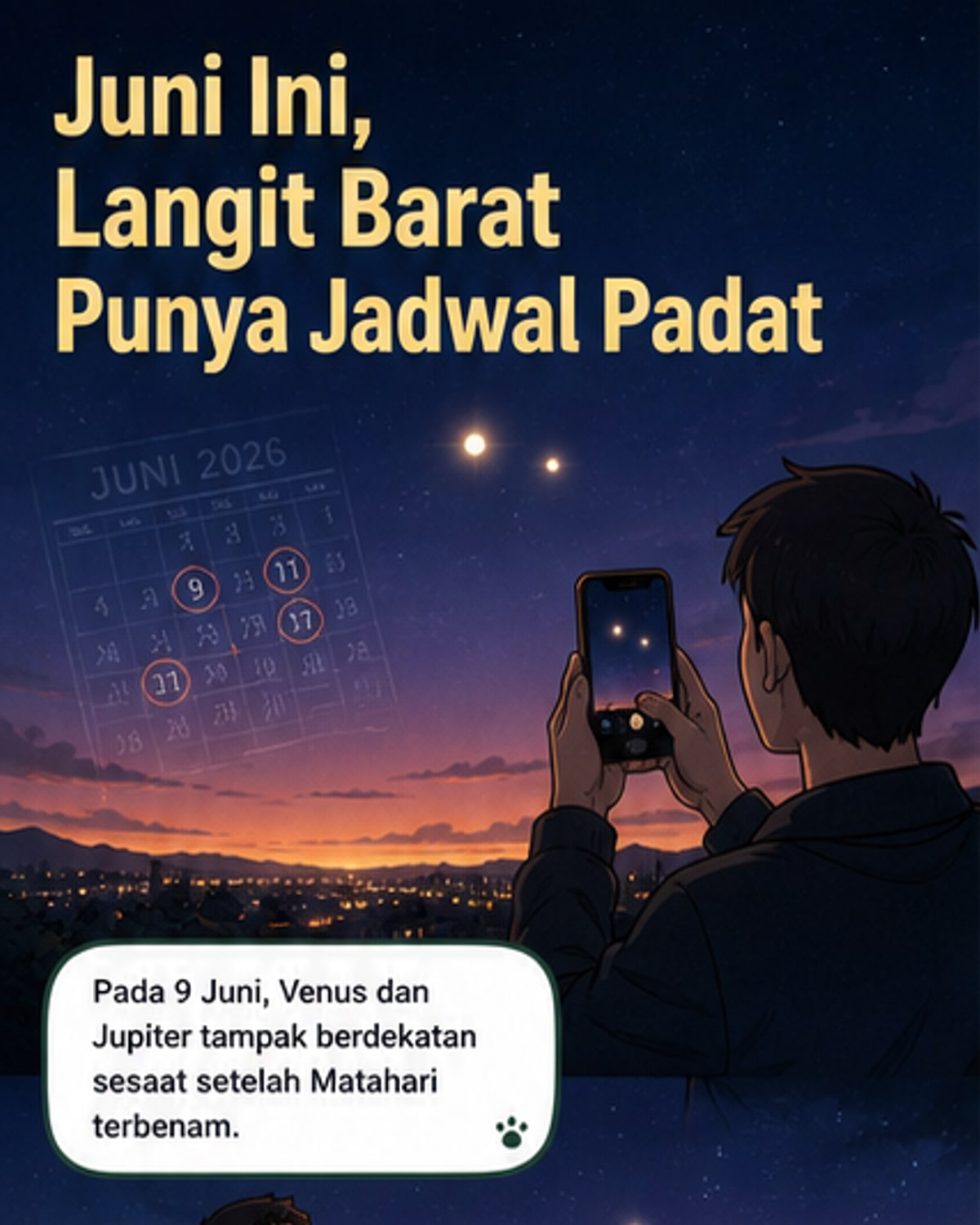 Langit Juni dihiasi konjungsi planet & okultasi langka