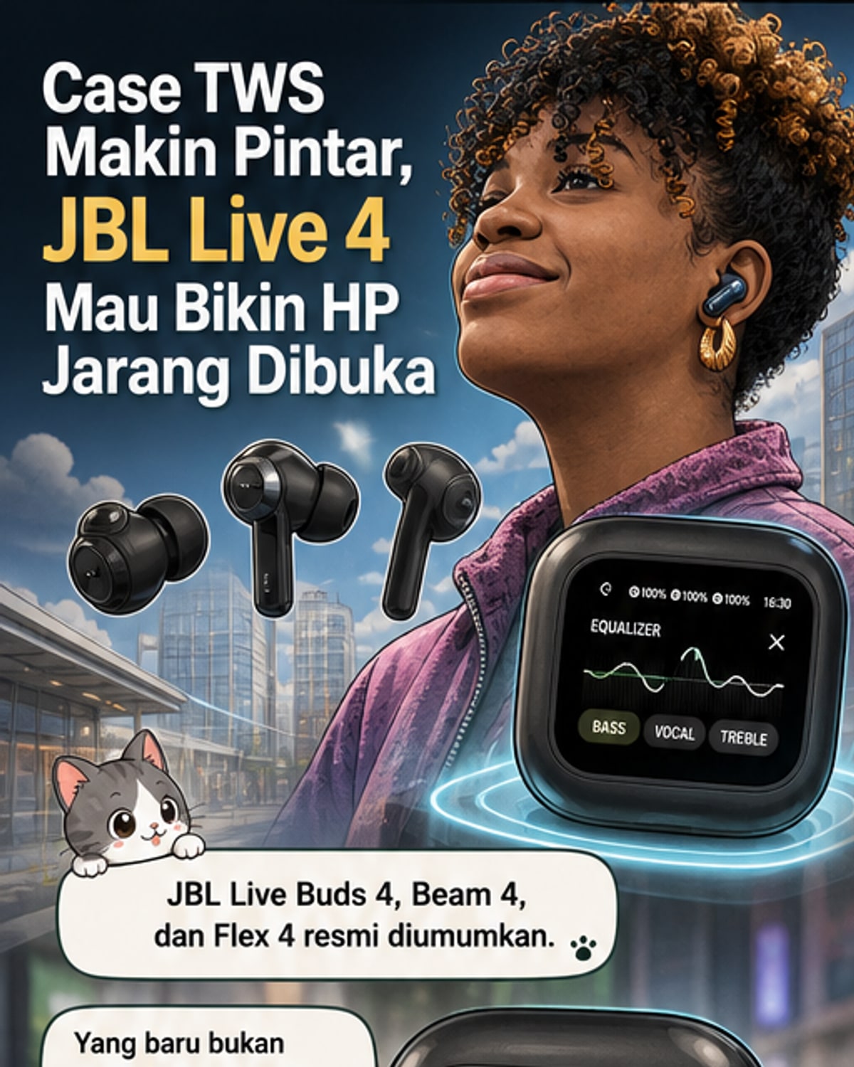 Trio TWS JBL Live 4 Series Hadir dengan Bass Lebih Nendang