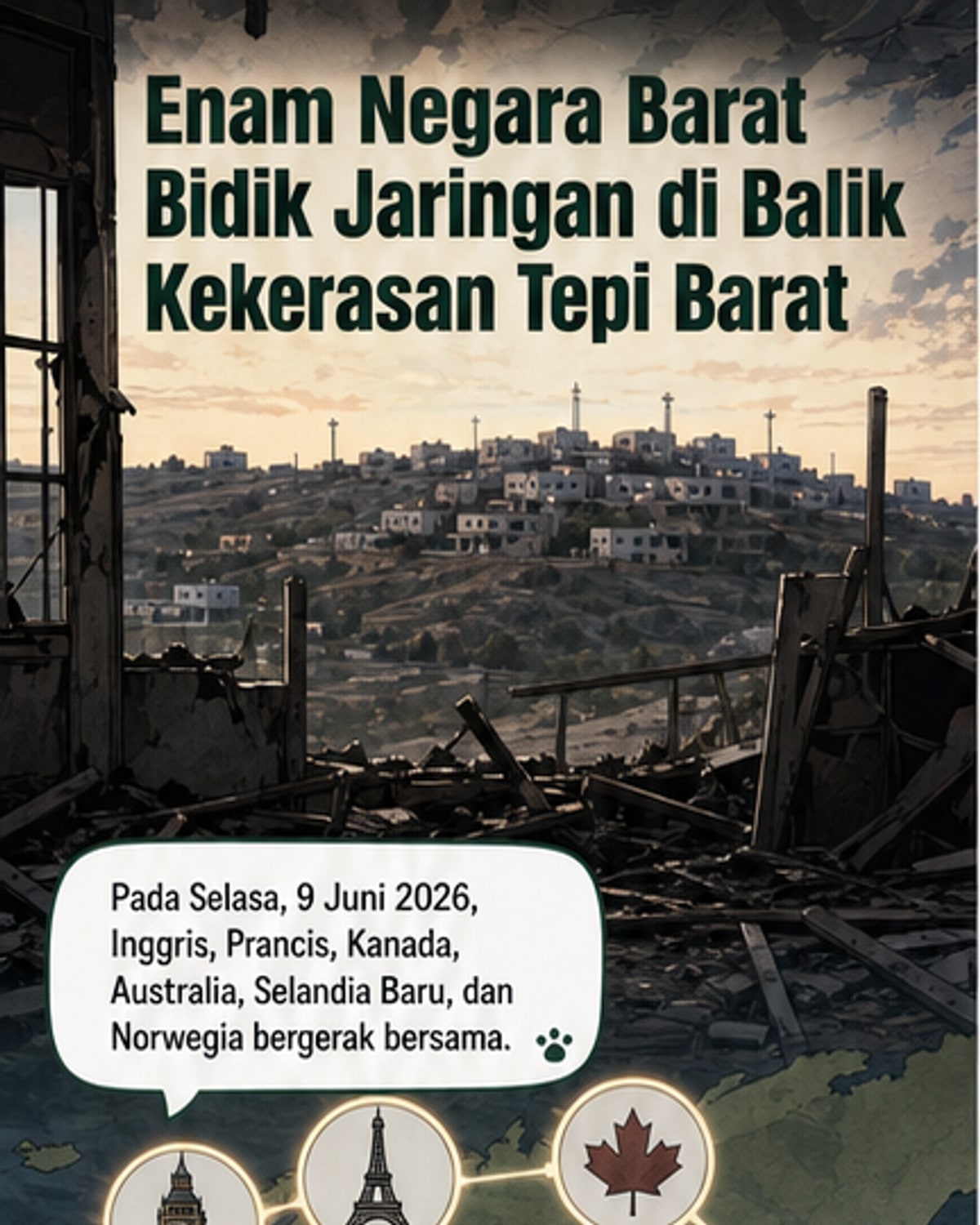 Enam Negara Barat Sanksi Pendana Permukiman Israel