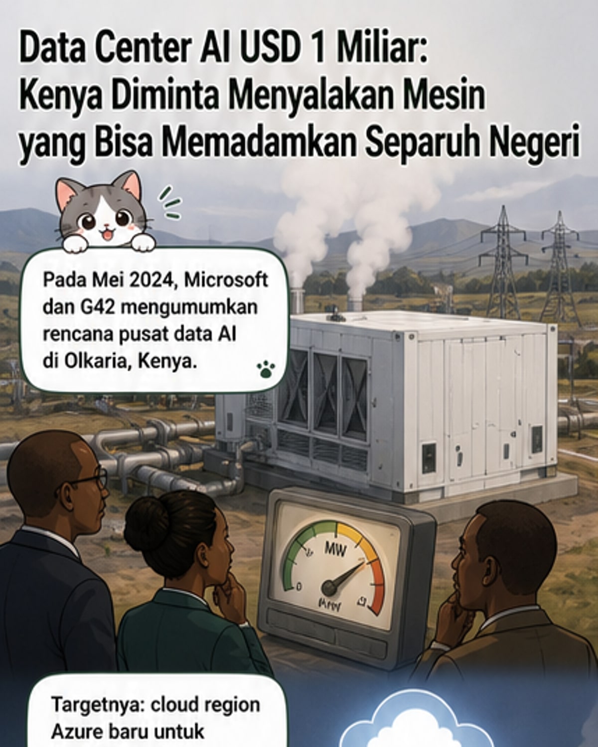 Proyek Data Center Microsoft USD 1 Miliar di Kenya Terancam
