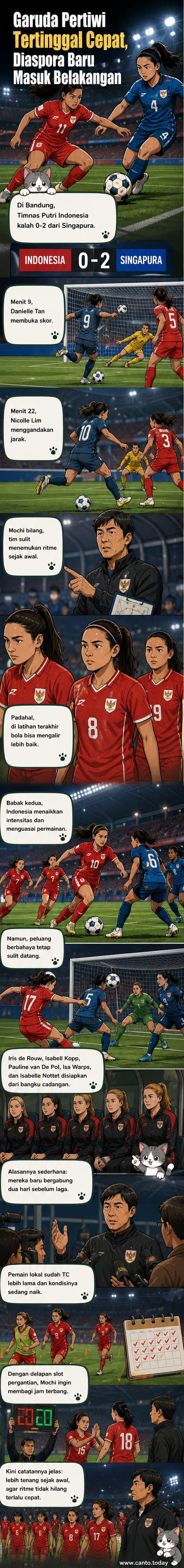 Pemain Timnas Putri Indonesia berduel dengan pemain Singapura di Stadion Arcamanik, Bandung, dalam pertandingan FIFA Women’s Matchday, 3 Juni 2026.