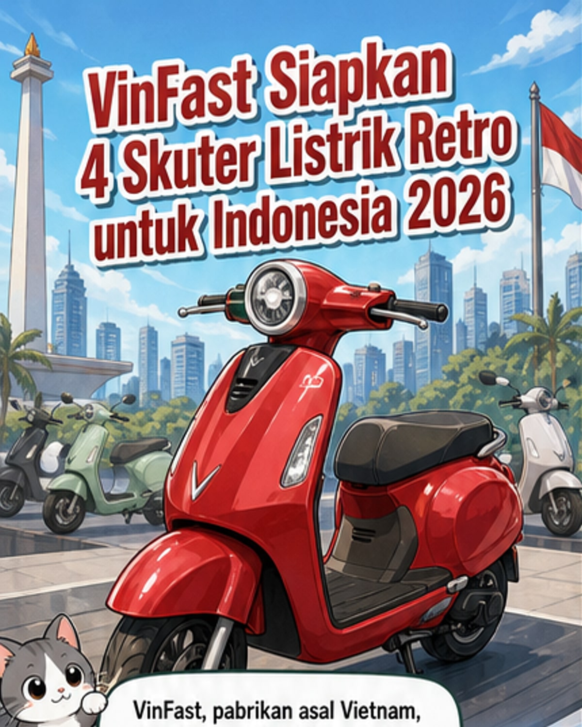 VinFast Boyong 4 Motor Listrik Mirip Vespa