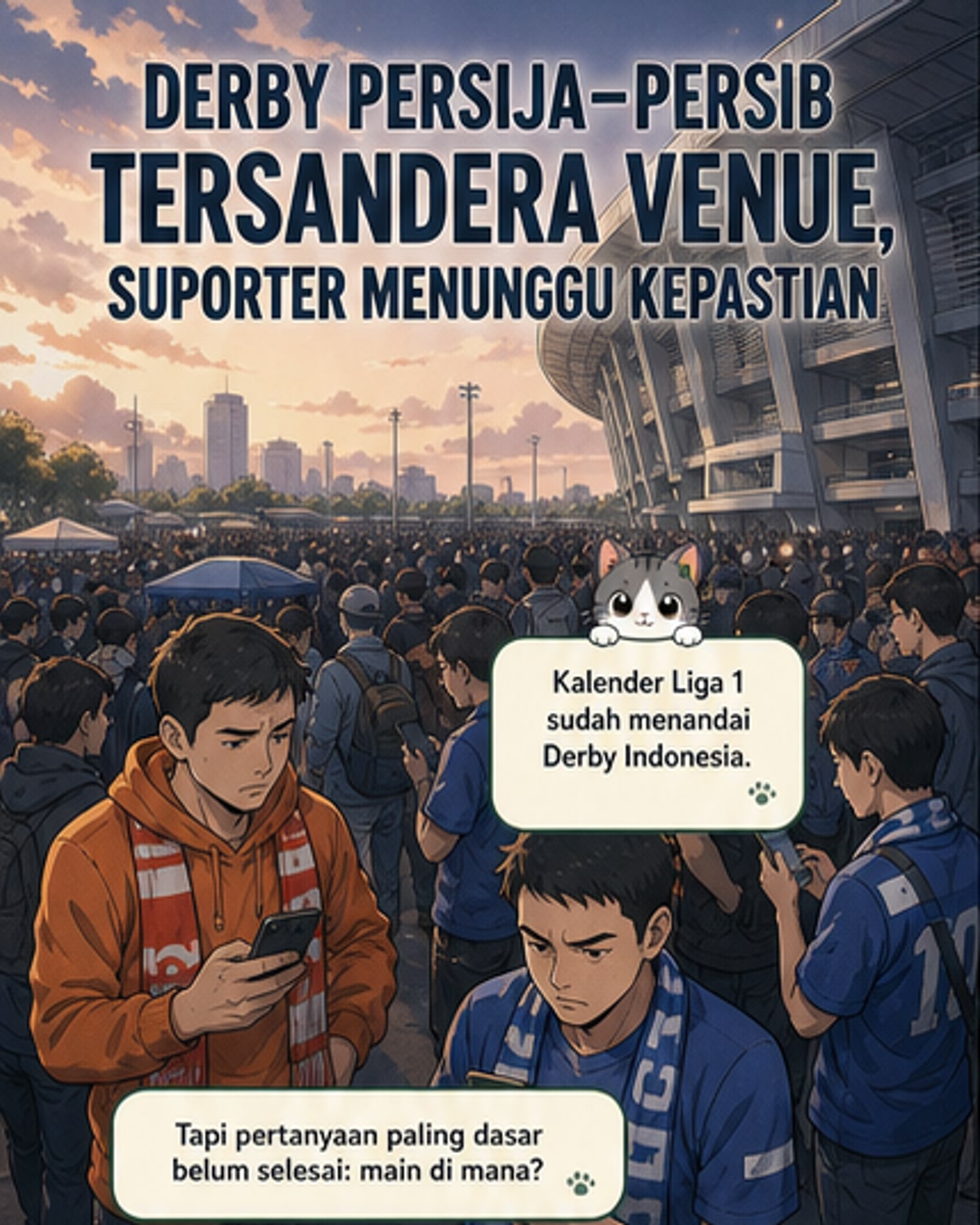Venue Derby Belum Jelas, Suporter Jadi Korban